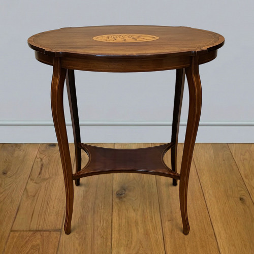 A beautiful mahogany inlaid occasional table circa 1905.